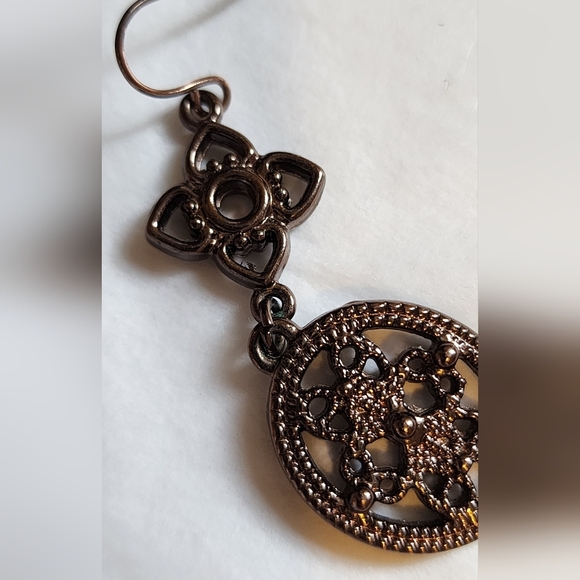 Elegant Bronze Dangle Earrings - Picture 1 of 7